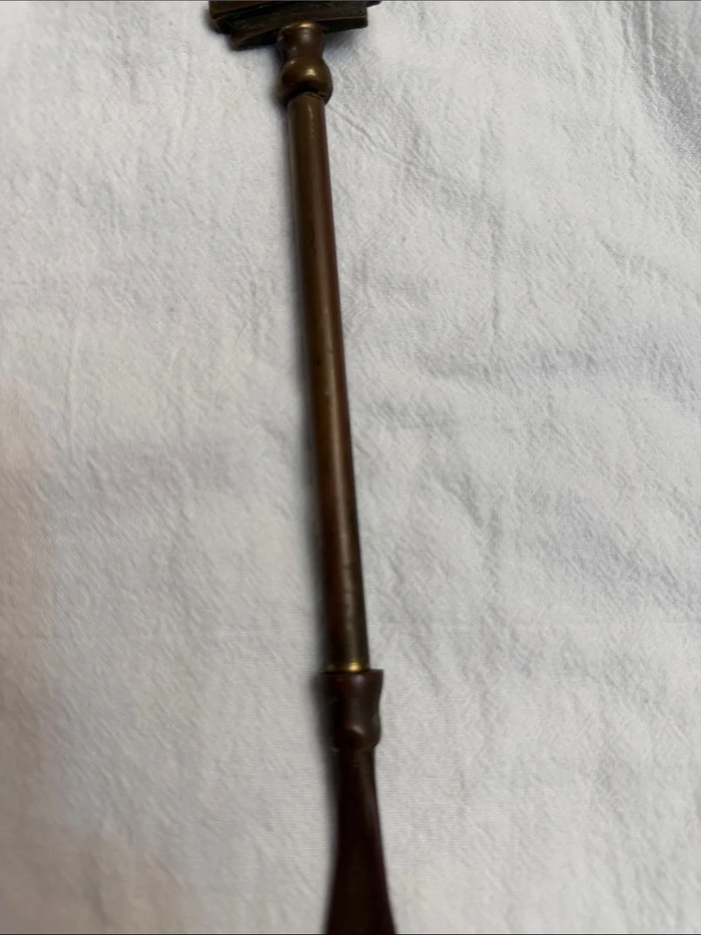 Vintage Heavy Solid Brass The Cat & Fiddle Figural Shoehorn Mid-Century